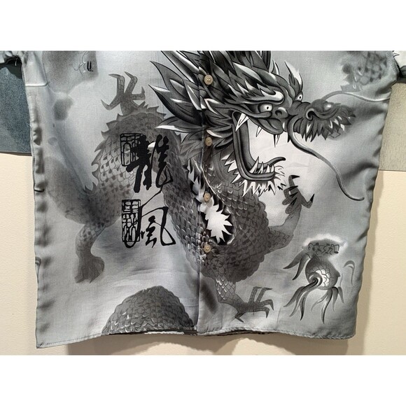 Ringo Sport No Contest Microfiber M Gray Graphic Asian Dragon Camp Y2K Retro - Picture 6 of 16